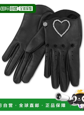 自营philipp pleinStrass Nappa Mid-Gloves Heart - black 美国