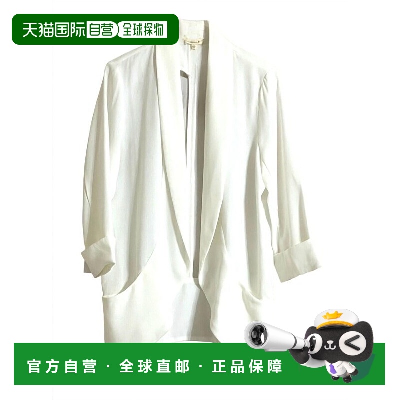 自营 gilliWomen's Front Rolled Collar Open 3/4 Sleeve Shawl