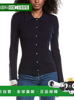 自营Avec Les Filles Knit Cardigan - Blue 针织衫美国直发奥莱