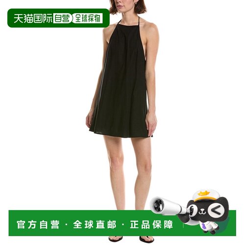 自营NIA Elisa亚麻混纺迷你连衣裙-黑色 美国奥莱直发