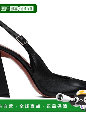 1h可退 香港直邮潮奢 Amina Muaddi 女士 黑色后系带高跟鞋 CHARL