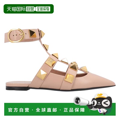 自营valentinoPointed Toe Ballerinas With Roman Stud Rivets A
