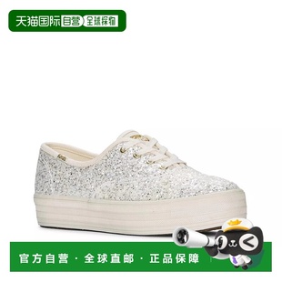 Women Top Fashion Plat Low Sneakers Glitter 自营Keds Cream