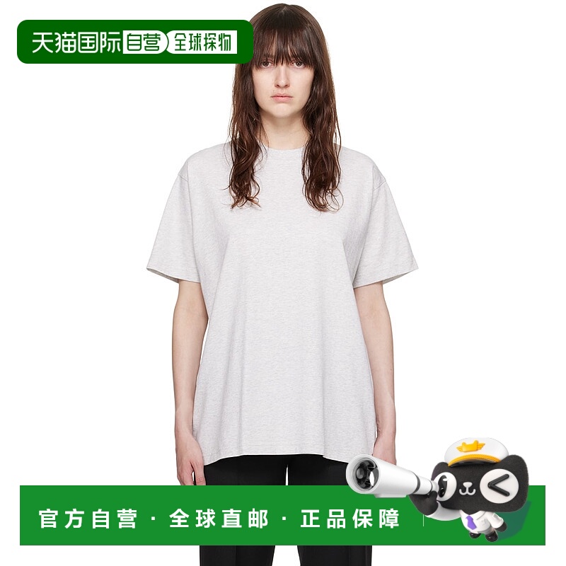 1h可退 香港直邮潮奢 TOTÊME 女士 灰色 Straight T 恤 234WRT865