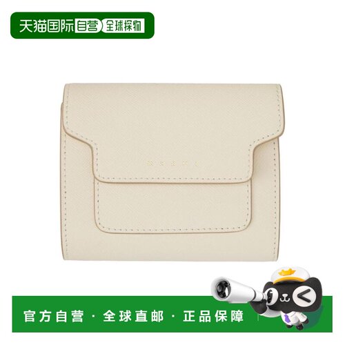 自营Marni Saffiano Leather Trifold Wallet - Off-White - whit