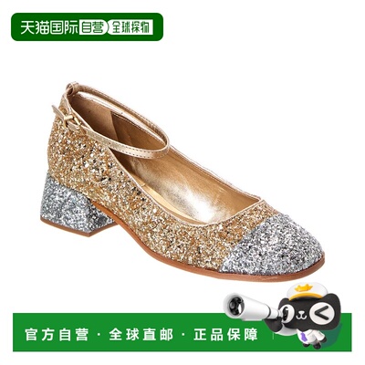 自营SCHUTZ Dorothy Weekend Low Block Glitter Pump - metallic