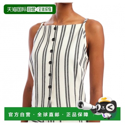 自营fifteen twentyElis条纹无袖纽扣上衣 美国奥莱直发