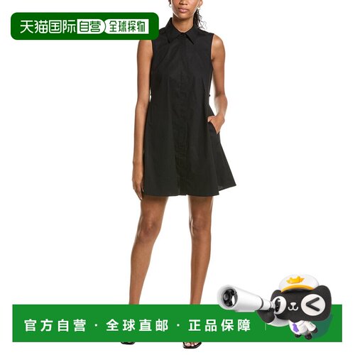 自营Kenneth Cole无袖空中飞人迷你连衣裙-黑色 美国奥莱直发