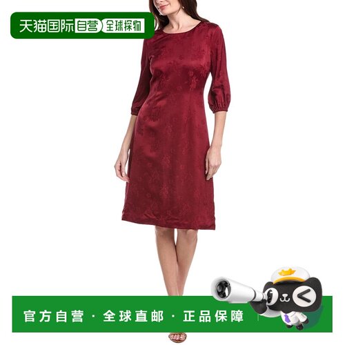 自营Rene Ruiz 3/4-Puff Sleeves Floral A-Line Dress - purple
