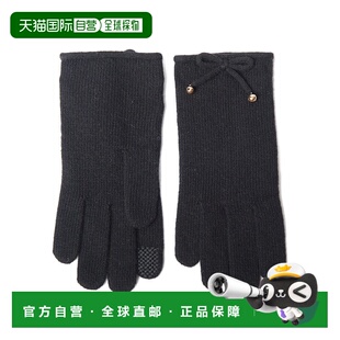 自营 portolano 带蝴蝶结的科技手套 - 黑色/黑色 美国奥莱直发