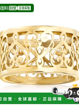 自营 Ross-Simons 意大利 14kt 黄金花丝心形戒指 - 黄色 美国奥