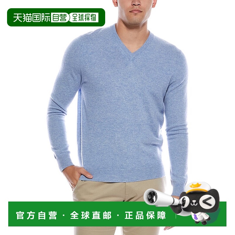 自营Quinn Cashmere V-Neck Sweater - blue 美国奥莱直发