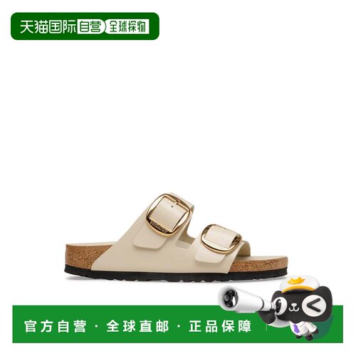 自营birkenstockArizona Big Buckle Slides In Shine Oyster - n