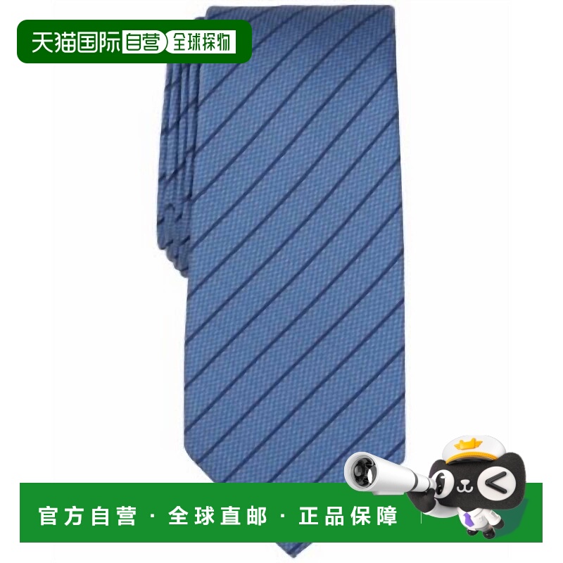 自营alfaniMen's Linden Stripe Tie In Navy - navy 美国奥莱直
