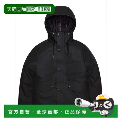自营rainsCropped Black Jacket - black 美国奥莱直发外套夹克
