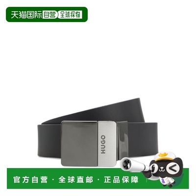 自营hugo bossReversible Italian-leather belt with two buckle