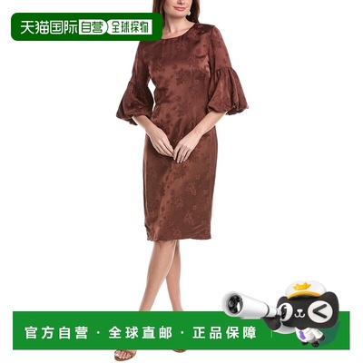 自营Rene Ruiz Bell Sleeve Bodycon Sheath Dress - brown 美国