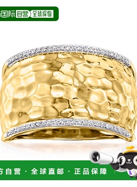 自营Ross-Simons 18kt 金锤钻戒指 - 白色 美国奥莱直发