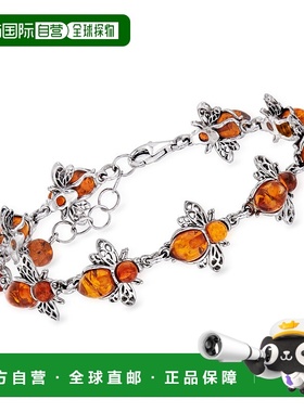 自营 Ross-Simons Amber Bumblebee Bracelet in Sterling Silver
