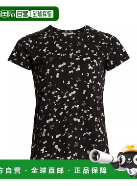 自营 rag & bone碎骨女式全玫瑰色T恤，黑色多色-黑色多色 美国奥