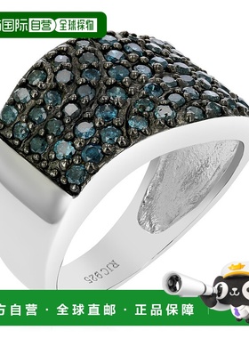 自营 vir jewels 1.10 克拉蓝色钻石戒指 .925 纯银镀铑 - 银 美