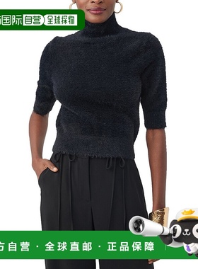 自营Trina Turk Mali模糊毛衣-黑色 美国奥莱直发高领