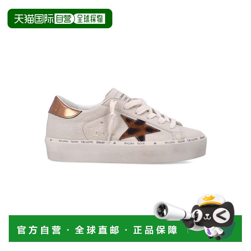 自营golden goose带有小马驹头发星星和铜装饰的厚底运动鞋-白色
