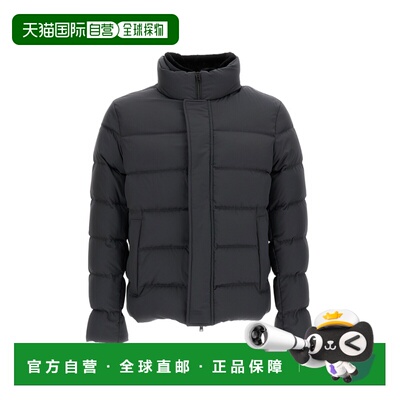 自营herno填充飞行夹克，搭配人造皮草衬里-黑色 美国奥莱直发