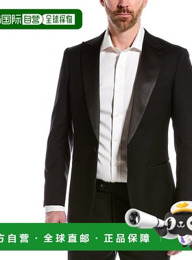 自营 Cavalli Class 2pc 修身羊毛西装 - 黑色 美国奥莱直发外套