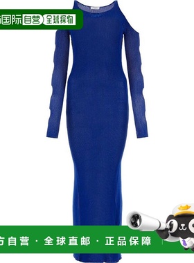 1h可退 香港直邮潮奢 off-white 女士 蓝色 Hole Net 连衣裙 OWHI