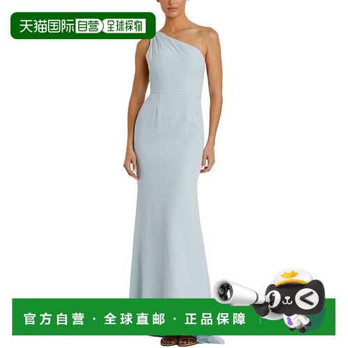 自营Mac Duggal   One-Shoulder Trumpet Gown - powder blue 美