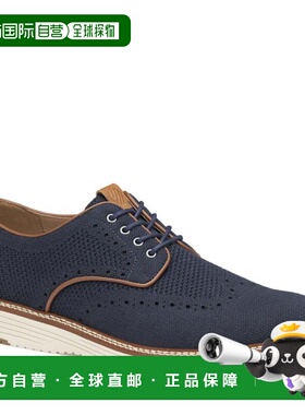 自营Johnston & Murphy Men's Hodges Knit Wingtip  Shoe - navy