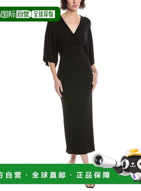 自营Diane von Furstenberg瓦莱丽 米迪连衣裙-黑色 美国奥莱直发
