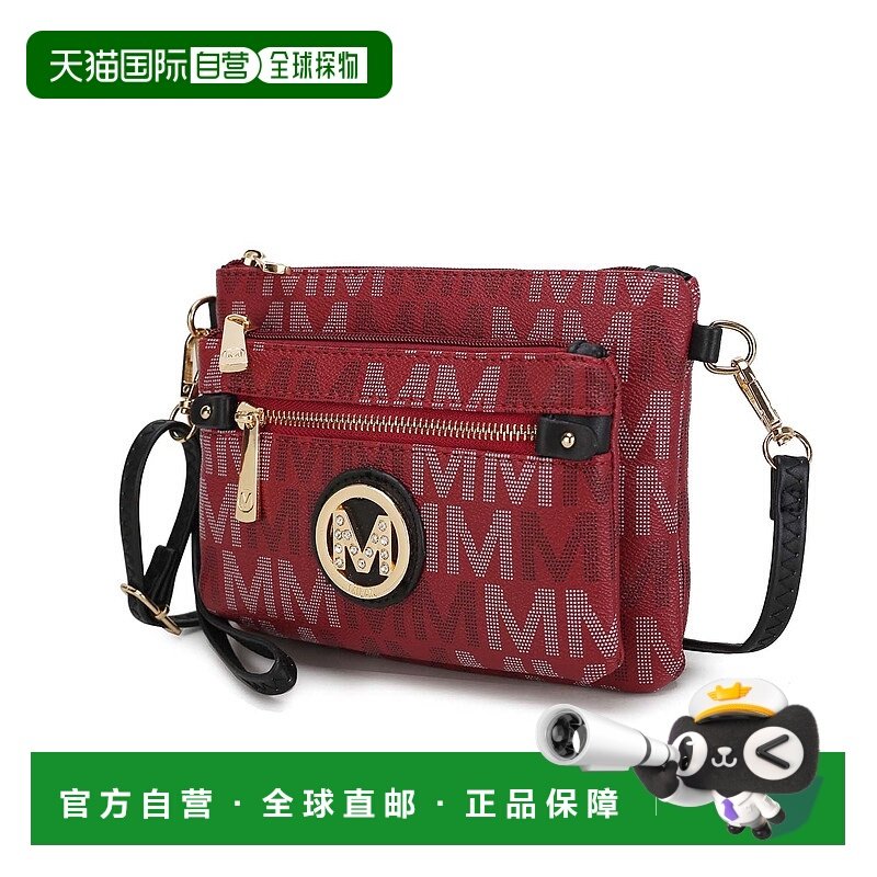 自营mia k collection米娅K Camren M签名斜挎包-酒红色 美国奥莱