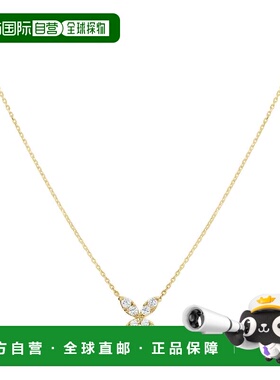 自营sabrina14K Yellow Gold Diamond Butterfly Necklace - yell
