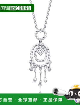 自营 genevive925 纯银立方氧化锆和白色立方氧化锆悬垂吊坠项链
