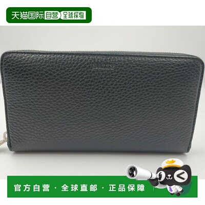 自营Bally Selen 男士 6219458 全拉链黑色小牛皮钱包 - 多色 美