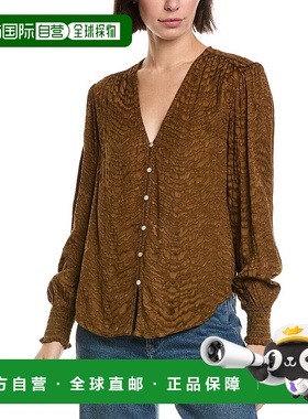 自营Bella Dahl Smocked Cuff Shirt - brown 美国奥莱直发