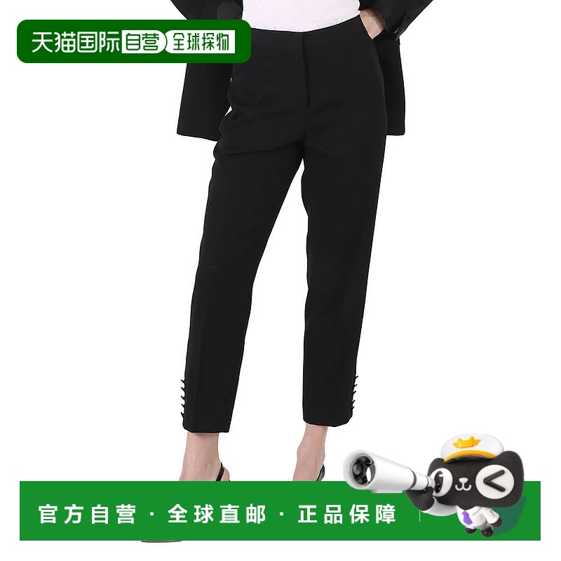 自营 Burberry黑色汉诺威Tux条纹长裤-黑色 美国奥莱直发博柏利