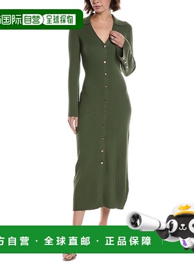 自营Julia Jordan Midi连衣裙-绿色 美国奥莱直发针织裙