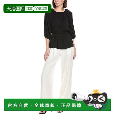 自营 STAUD Arlo上衣-黑色 美国奥莱直发泡泡袖