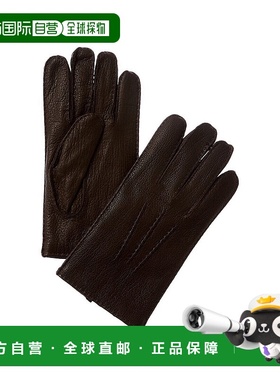 自营Hickey Freeman Hand Stitched Cashmere-Lined Leather Glov