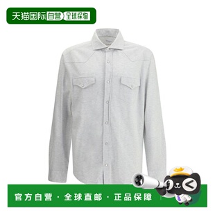 Men Cotton Cucinelli 美国奥莱直 Shirt gray 自营Brunello