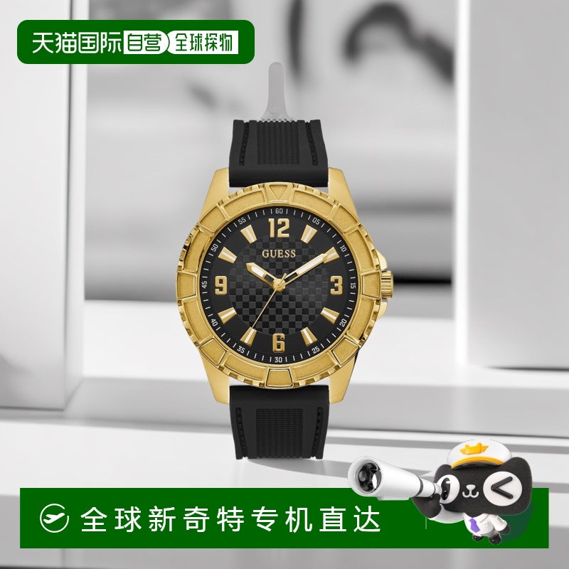 自营 guess黑色和金色模拟手表 - 银色/海军蓝 【美国奥莱】直发