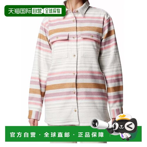 自营Columbia Blue Point Creek衬衫夹克女式多色条纹领JAX403-mu