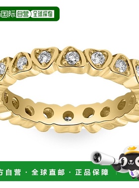 pompeii31/2CT 钻石心形永恒戒指，白金、黄金或玫瑰金 - 10k 黄