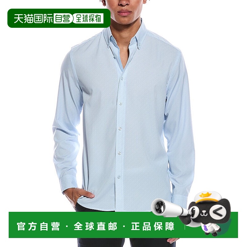 自营Report Collection 4-Way Geo Print Woven Sport Shirt - wh