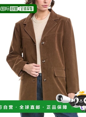 自营Pascale La Mode Faux Suede Jacket - brown 美国奥莱直发