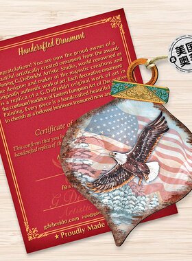 Designocracy American Eagle Drop - 8035216 木制饰品 2 件套 -