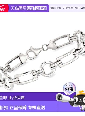 自营Ross-Simons Sterling Silver Rectangular and Circle-Link
